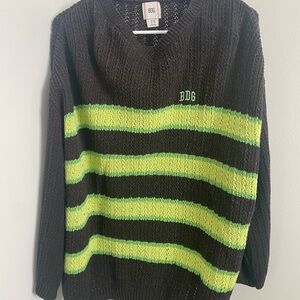 BDG Women’s  Brown and Green Striped Sweater